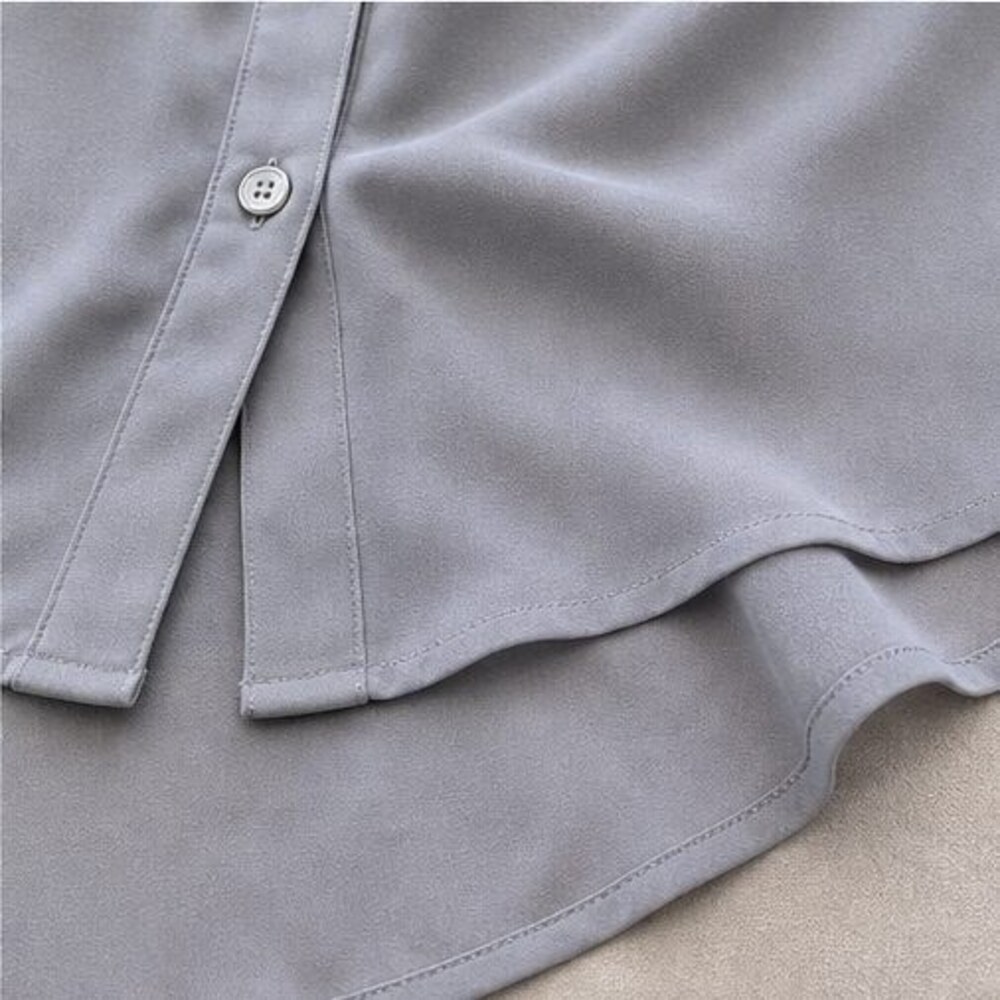 Gray Ruffle Blouse - Picture 6 of 6
